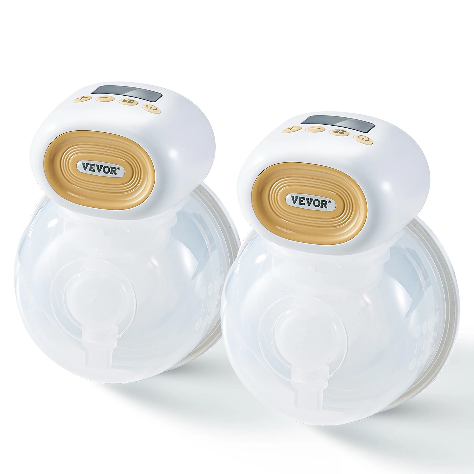 VEVOR Wearable Electric Breast Pumps  4 Mode & 12 Levels 300mmHg Strong Suction Ultra-Quiet Rechargeable with LED Display