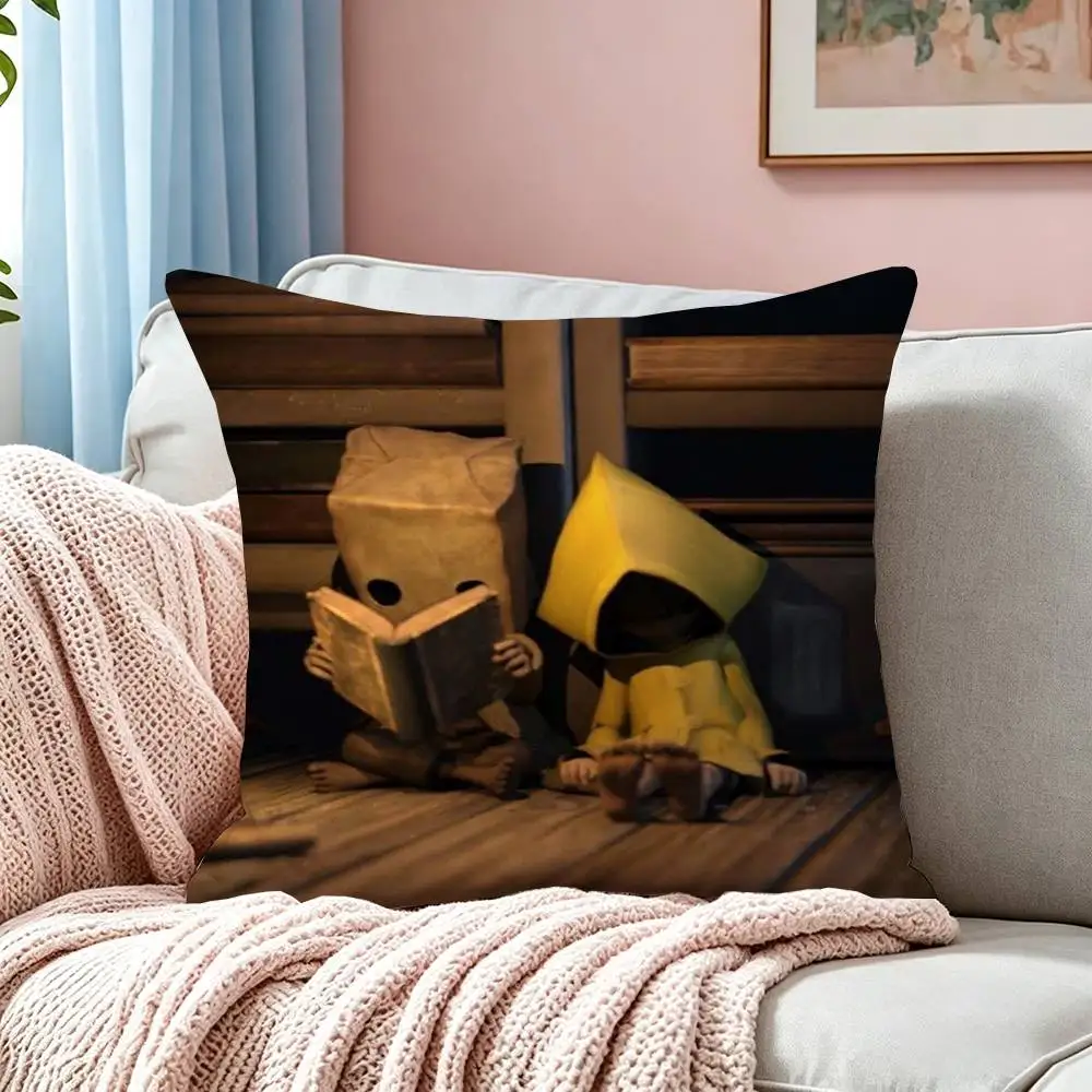 Game L-Little N-Nightmares Pillow Case Square Double-Sided Sofa Cushion Cover Bedroom Bedside Pillow