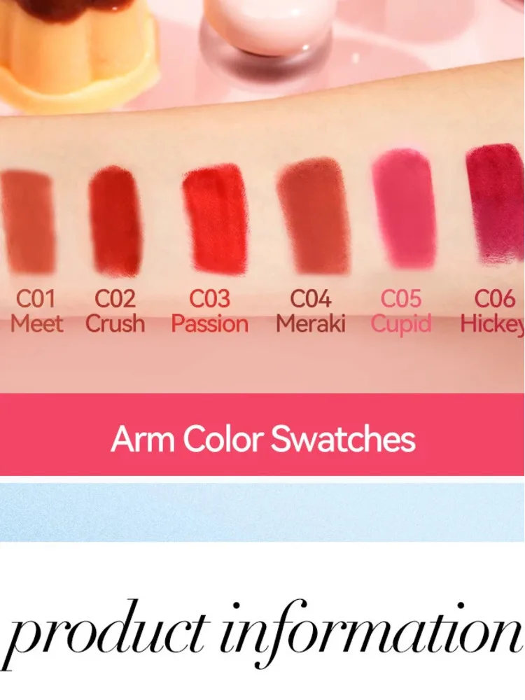 MLSMILE Fango Opaco Fard Trucco Multiuso Impermeabile Argilla Rossetto di Lunga Durata Tazza antiaderente Labbro Rosso Tinta Pigmento Mousse nuovo