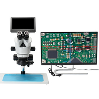 Real Picture 26MP Camera Magnification 7-50x Zoom Stereo Microscope With 7inch Display Screen Trinocular Stereo Microscope