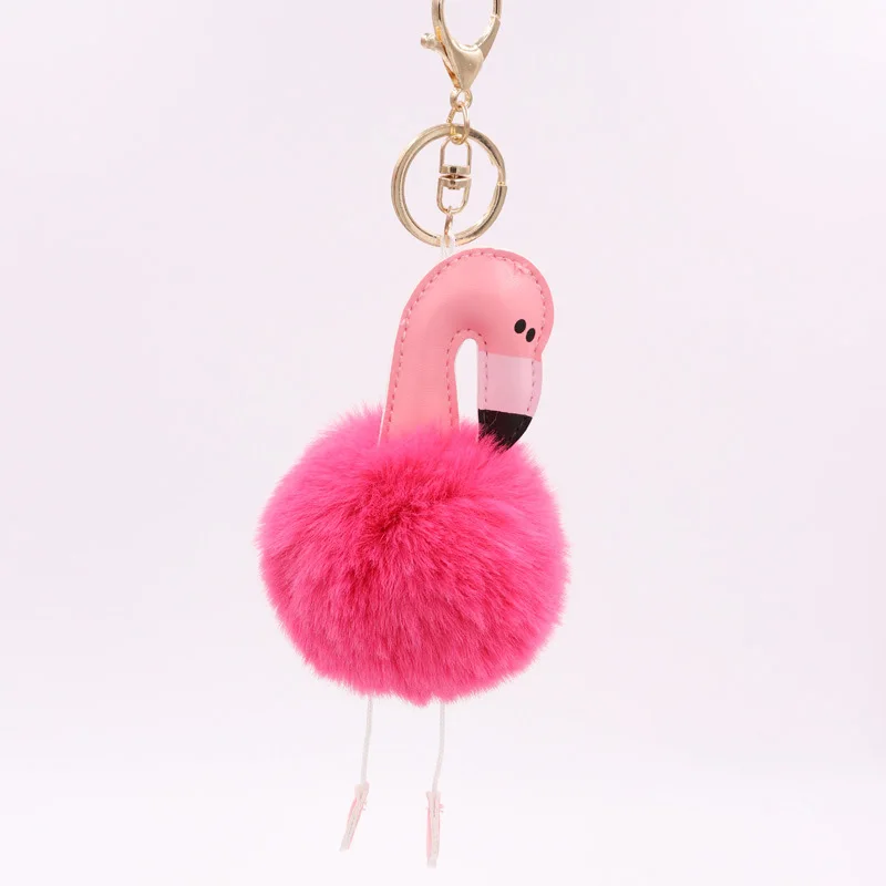 Mode Mickey Bogen Bunte Plüsch Ball Anhänger Schlüsselbund Neue Schmuck für Frauen Trendy Flamingo Charme Auto Tasche Dekoration Schlüsselring