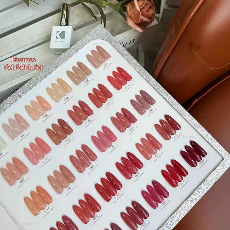 Eleanuos glace thé gel polissage 36 pièces mixte Clearcoat couleur Transparent rose Semi Permanent apprêt UV LED Salon de manucure gelée nue