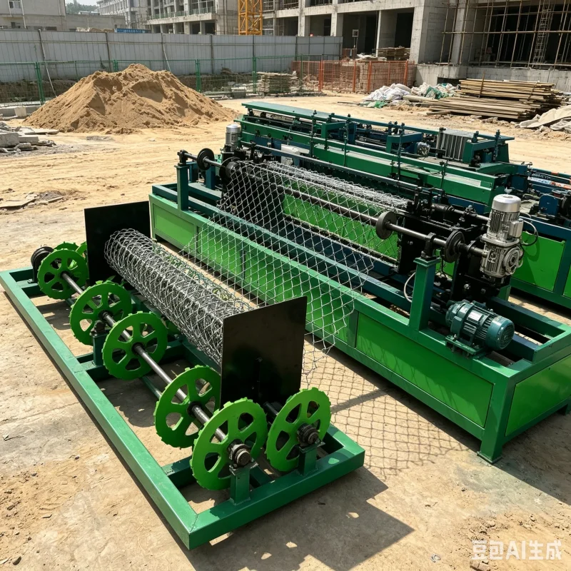 High Speed Double Wire Chain Link Fence Weaving Machine With Automatic Cutting And Folding Units For Fast Site Fencing