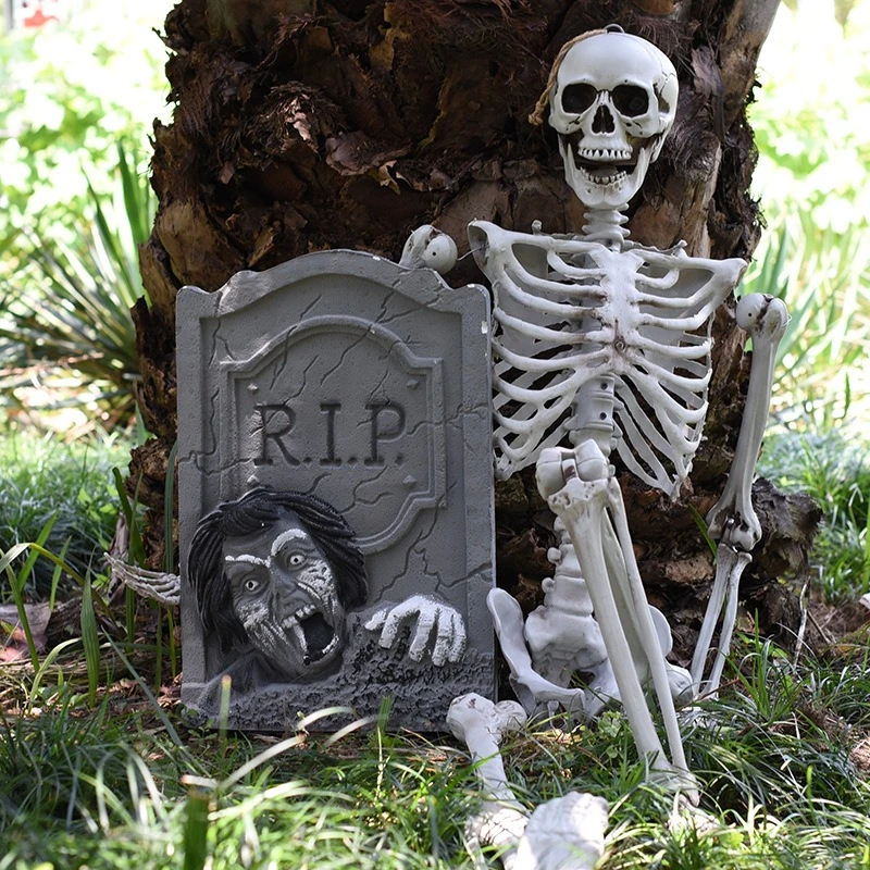 Halloween props: Ghost Festival, haunted houses, secret rooms, bar setups, decorations, large ghost heads, foam tombstone