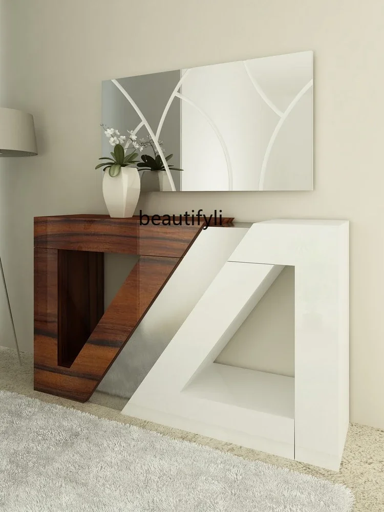 

Entrance Cabinet Nordic Entrance Table Living Room Italian Minimalist Light Luxury Entrance Terrace Wabi Sand Wind