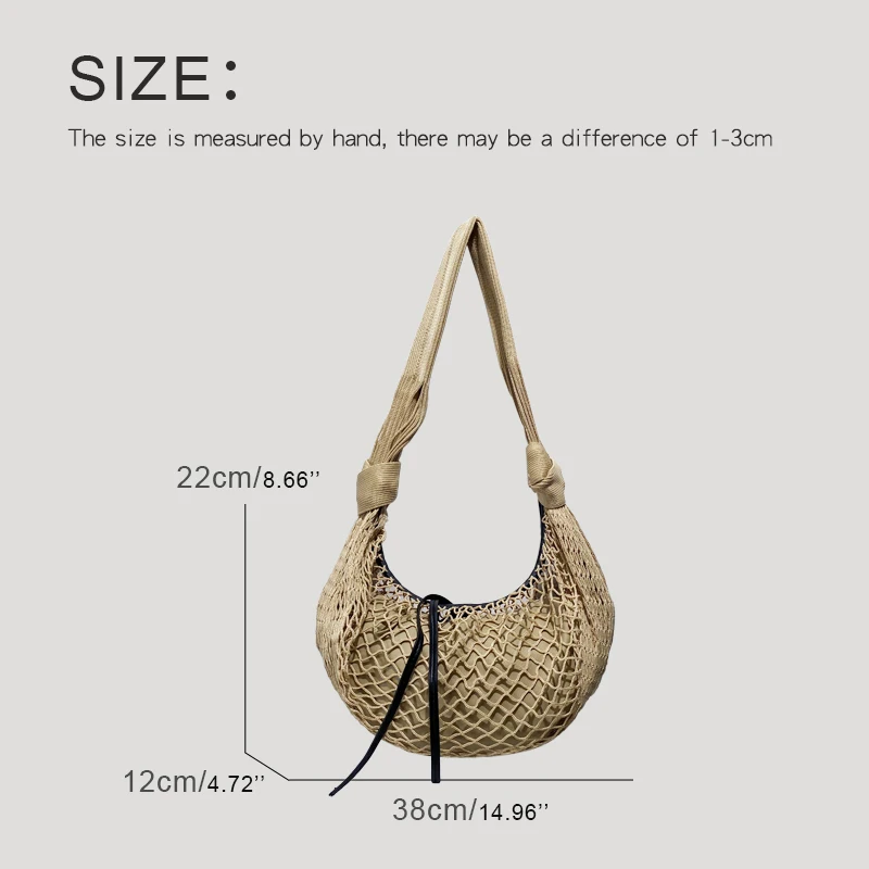 MEDIOW Fortune Croissant Filt Bags For Women Luxury Designer Handbags Purses 2024 New In Mesh Hollow With Inner Pocket Shoulder