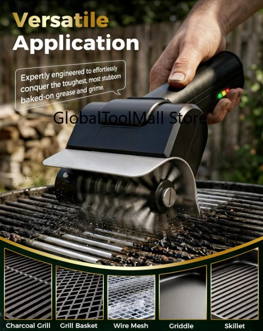 Stainless Steel Electric BBQ Cleaning Brush for Grills Rustproof Wire for Efficient Cleaning, for BBQ Grates/Griddles/Smokers