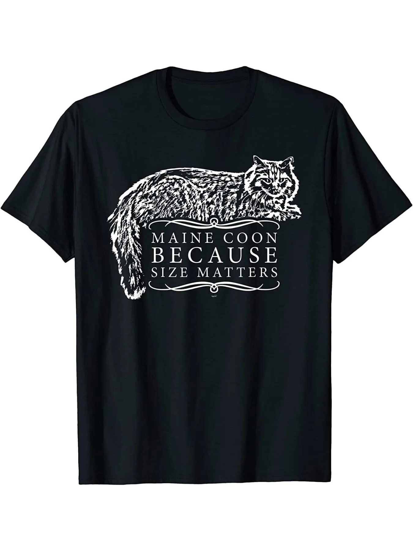 NEW! Maine Coon Because Size Matters Cat Lover Cool Gift T-Shirt for Men Women, Unsex Short Sleeve, Casual Wear, Autumn Season Fashion