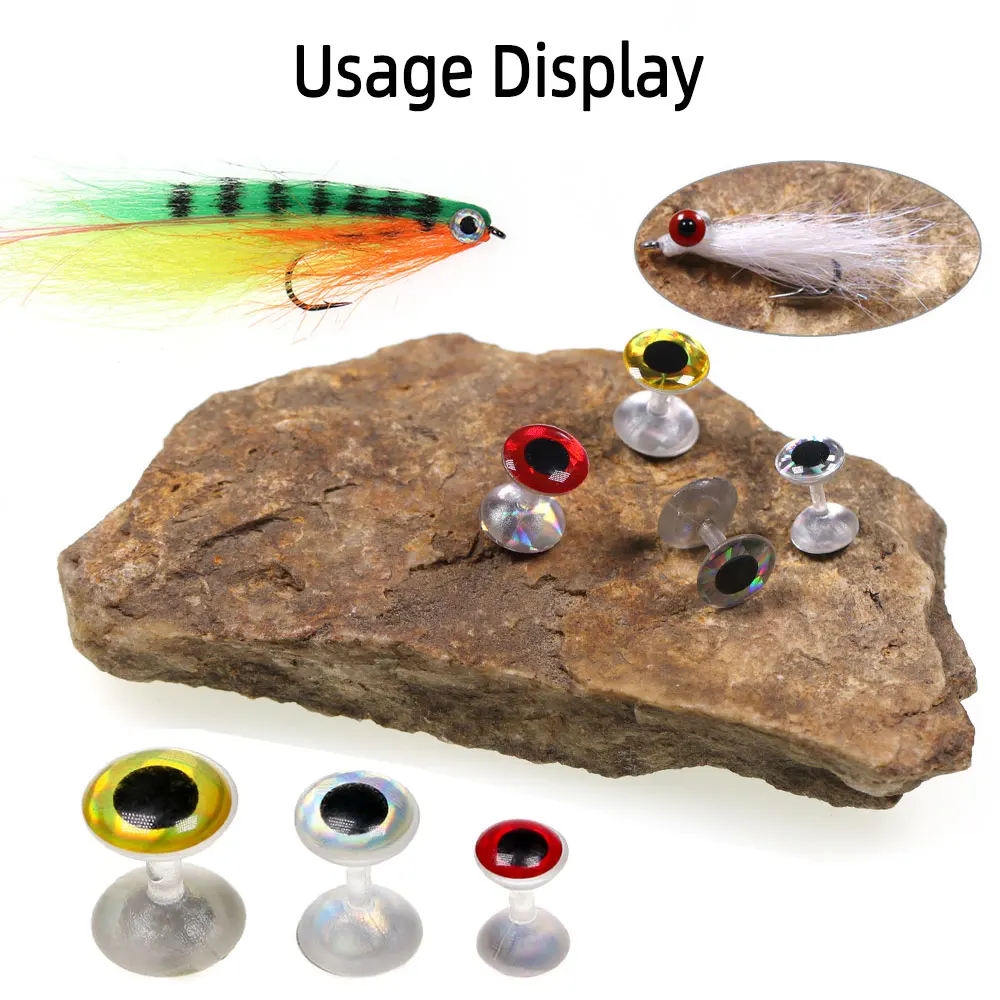 30 قطعة ثلاثية الأبعاد دمبل واقعي العين يطير ربط المواد عديم الوزن الدمبل عيون غاسل البلمة مجنون تشارلي يطير الصيد البحري السحر
