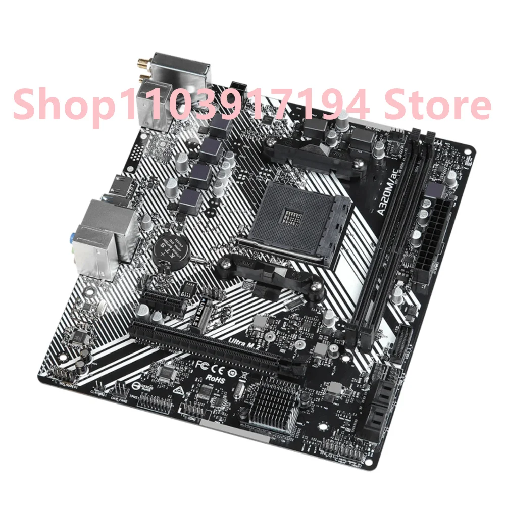 FOR ASRock A320M Motherboard  A320M/AC Socket AM4 support Ryzen 5 5600 5700 PRO 1200 4300G Athlon 220GE cpu M.2 DDR4 32GB Micro