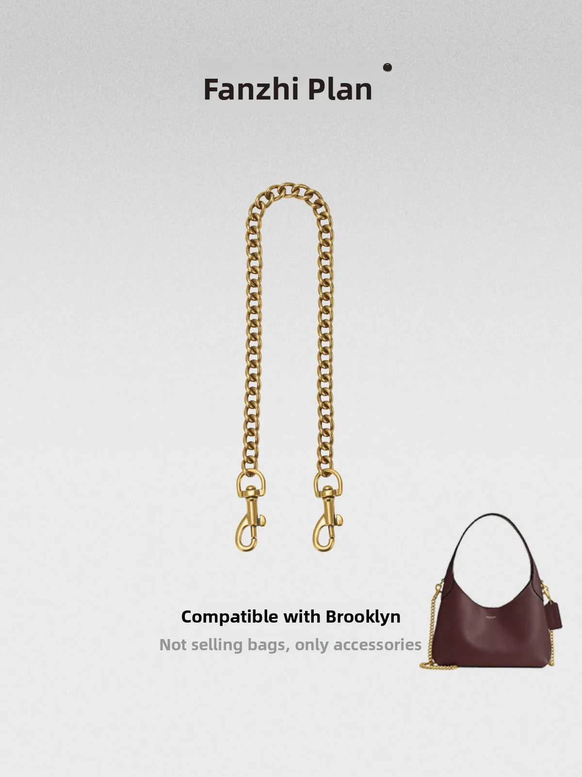 Brooklyn23  Single Shoulder Bag Chain Decoration Link Modification Accessories Fashionable Bag Strap Transformations