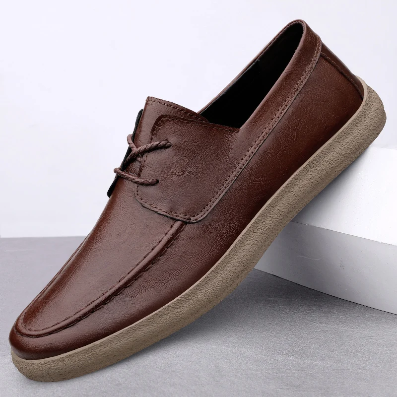 Zapatos informales para hombre, zapatos formales de cuero genuino para negocios, zapatos casuales de alta calidad para hombre, zapatos con cordones,