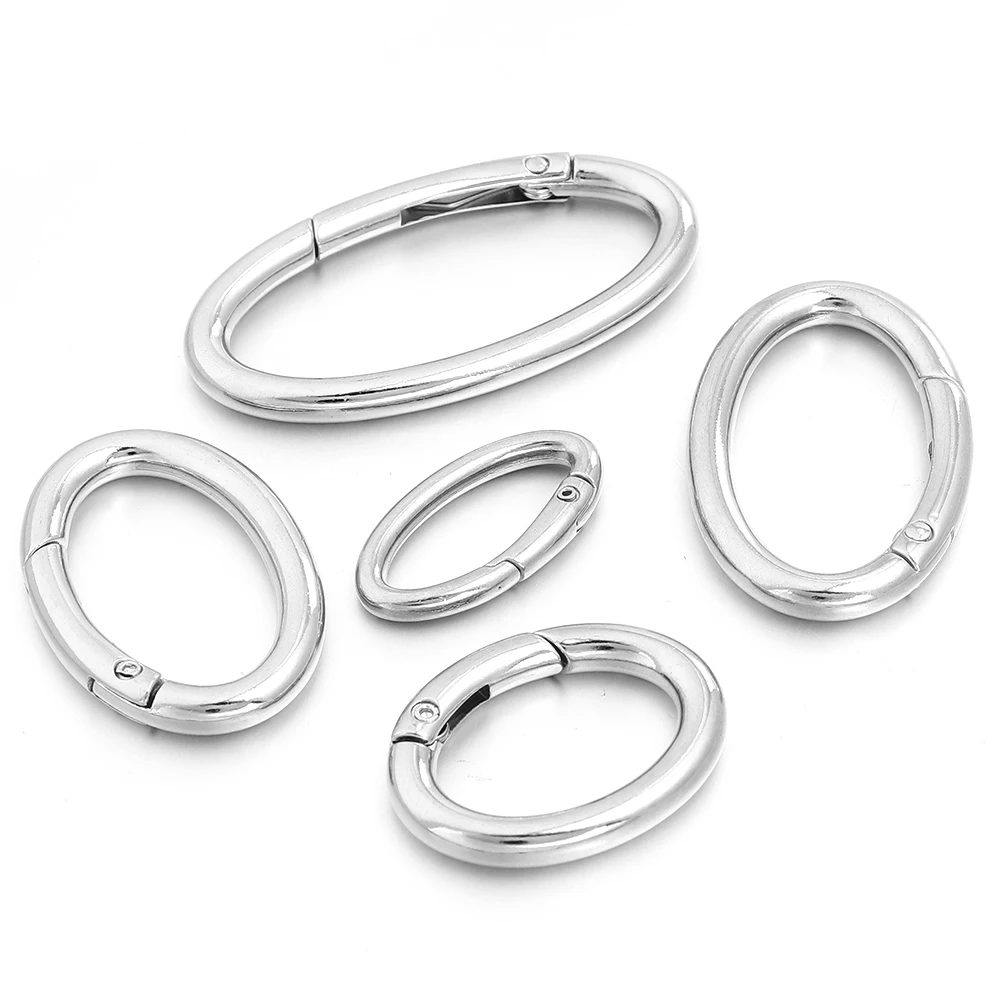 4 Stück/Set Legierung Federring Ovaler Ring Öffnungsfähiger Schlüsselring Taschenriemen Schnalle Auslöser Schnappverschluss Clip Verbinder DIY Zubehör – Detail 5