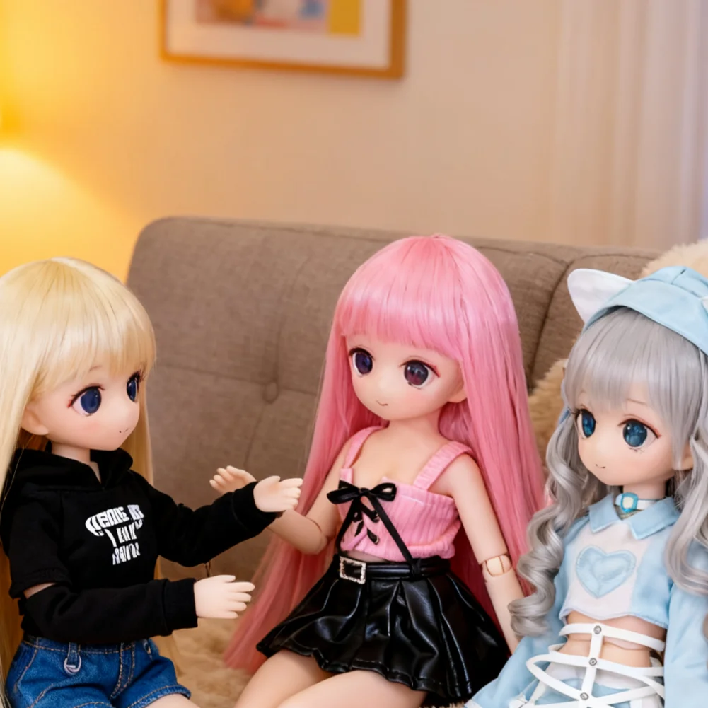 1 szt. 40cm Kawaii Lalka BJD z ruchomymi elementami, 6 punktów ruchu, figurka BJD z ruchomymi stawami, uroczy prezent dla dziewczynki, niespodzianka świąteczna, dekoracja domu