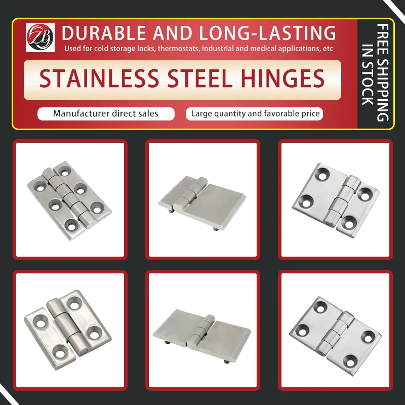 

Commercial Industrial 304 Stainless Steel Flat Open Industrial Heavy-Duty Hinge Equipment Cabinet Door Thickened Hardware