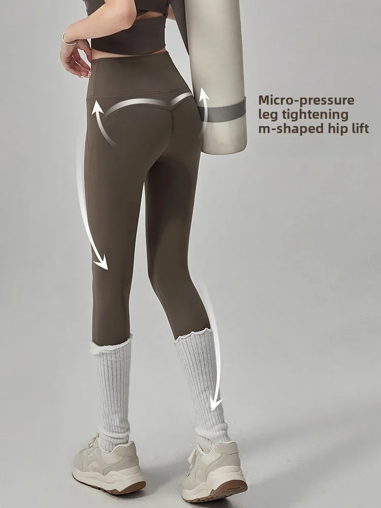 

High-Waist Yoga Pants Women's Profional Running Fitn Tights Training a Pilates Sports Bot ark Skin Pants