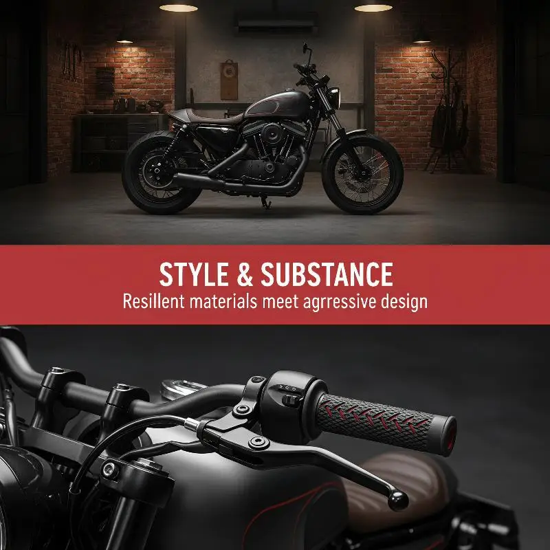 Heavy Duty Anti-slip Motorcycle Handlebar Grips 1 Pair 22mm Gel Rubber Covers for Off-road Motocross Cruiser Bike