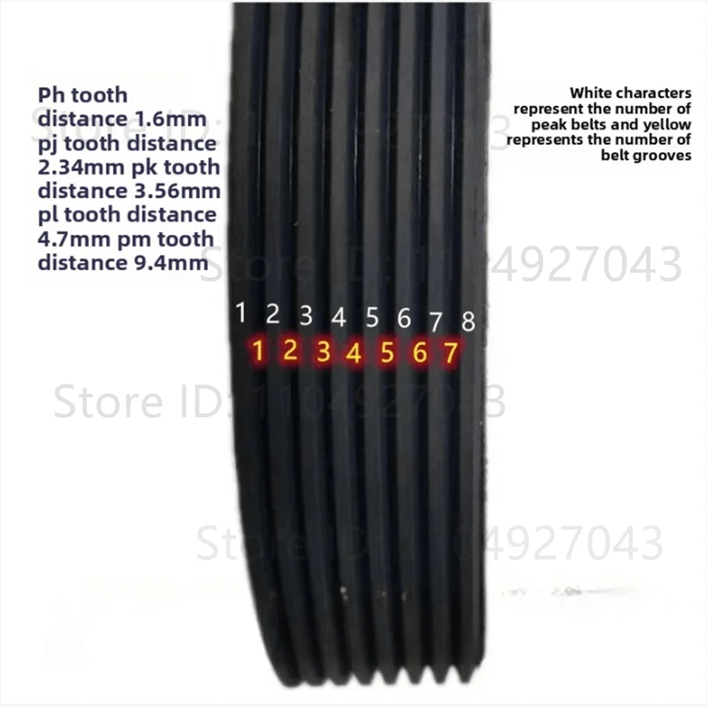 Rubber Multi-Wedge Belt PJ400 PJ402 PJ405 PJ406/160J PJ411/162J Multi-Groove Belt 2 3 4 5 6 7 8 9 10 Peaks