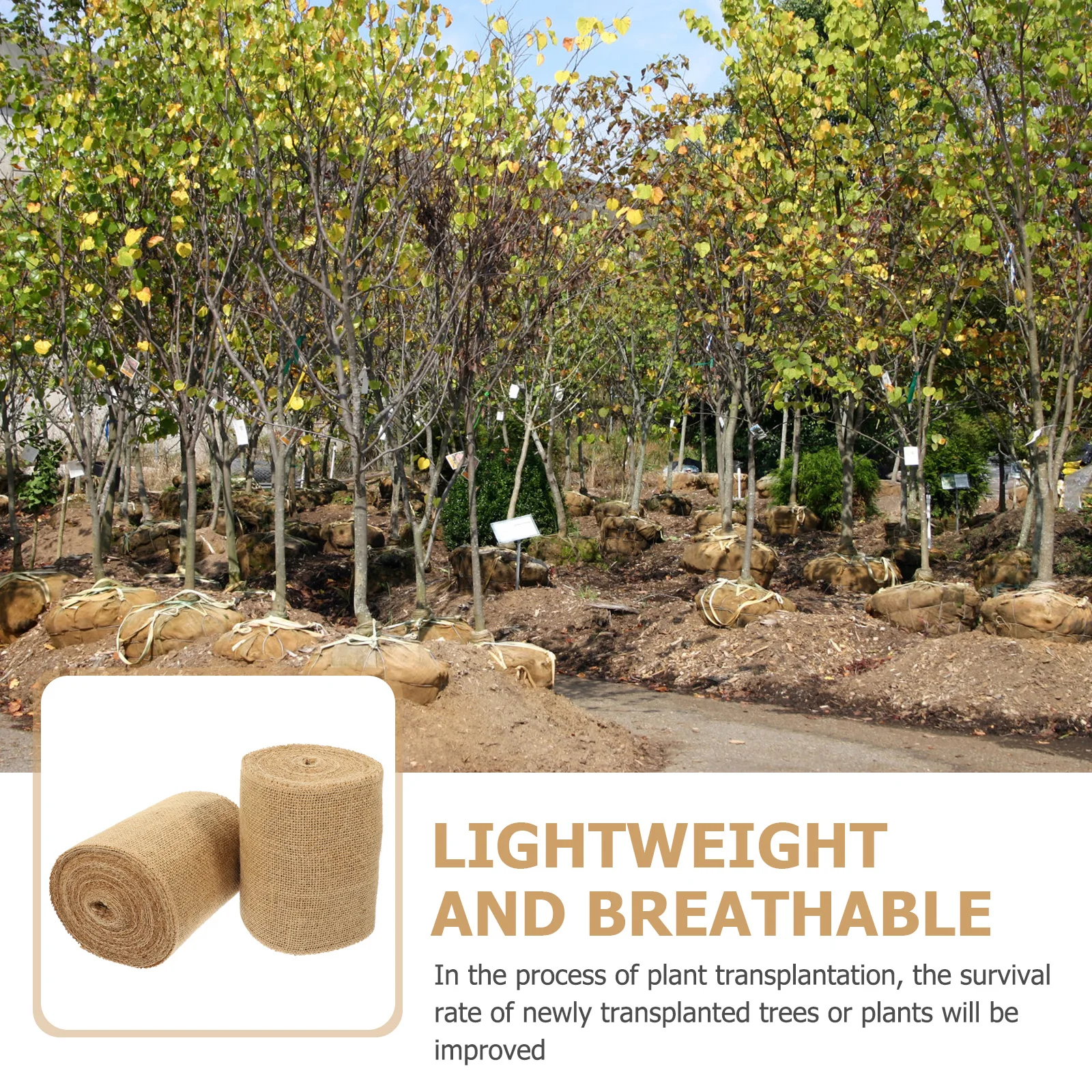 

2 Rolls Jute Tree Wrapping Cloth For Saplings Rose Bushes Tomatoes Plant Protection Wrap Breatheable Tree Protector Reusable