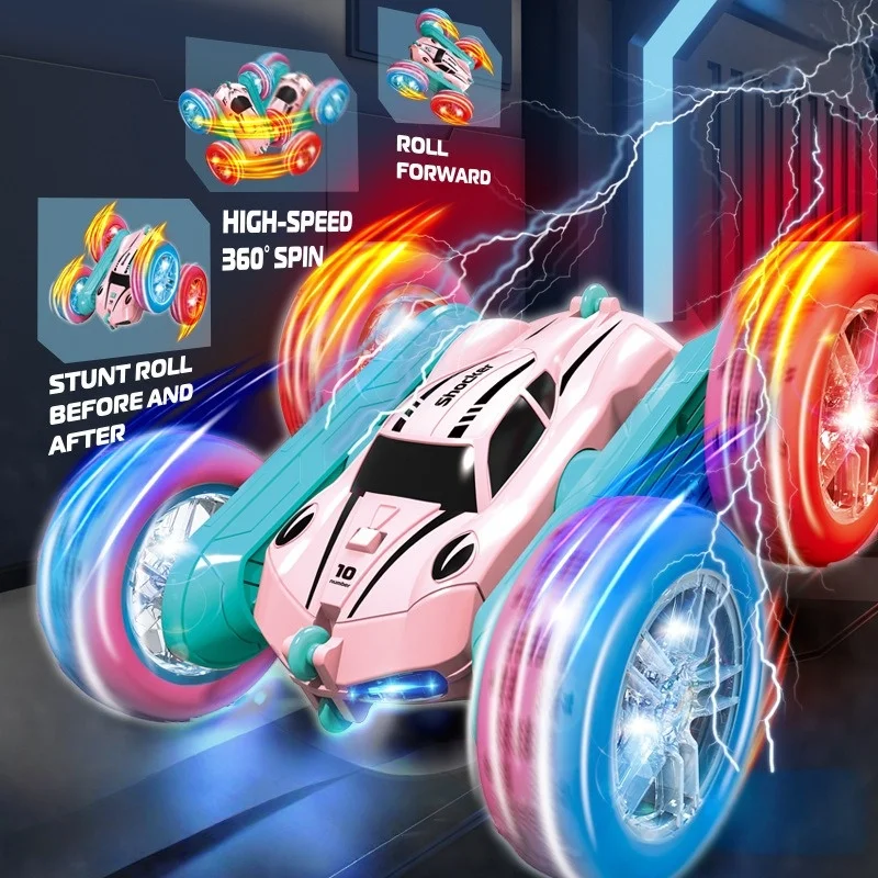 

Remote control stunt car light wheel swing arm double-sided tumbling car four-wheel drive deformation remote control car toy