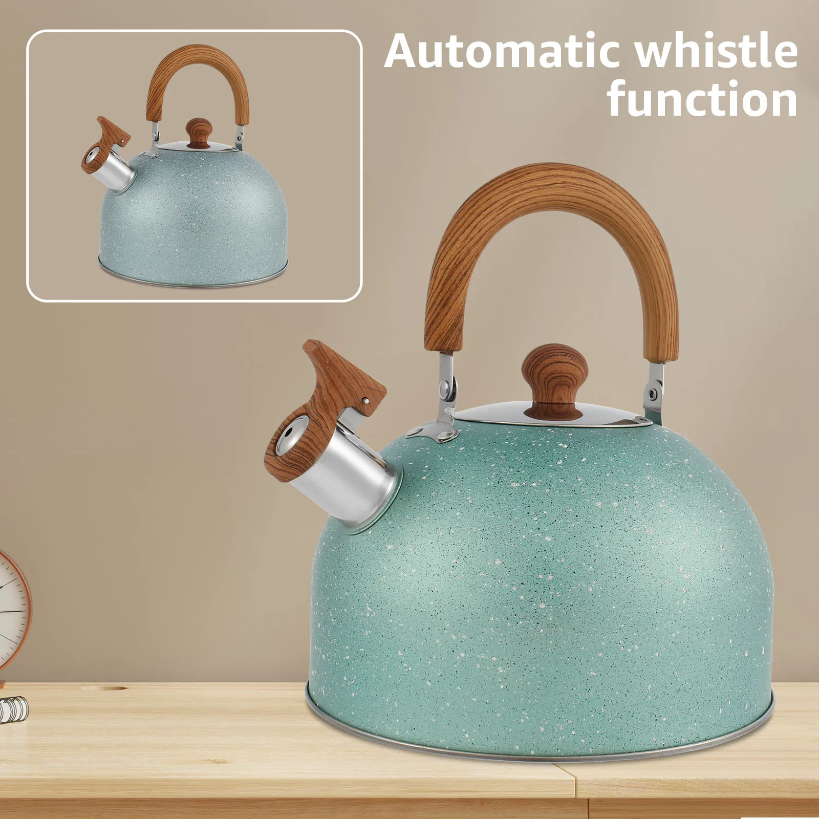 

3L Whistling Tea Kettle Whistling Tea Tettle With Comfortable Handle Stainless Steel Camping Teapot For Home Office Kitchen