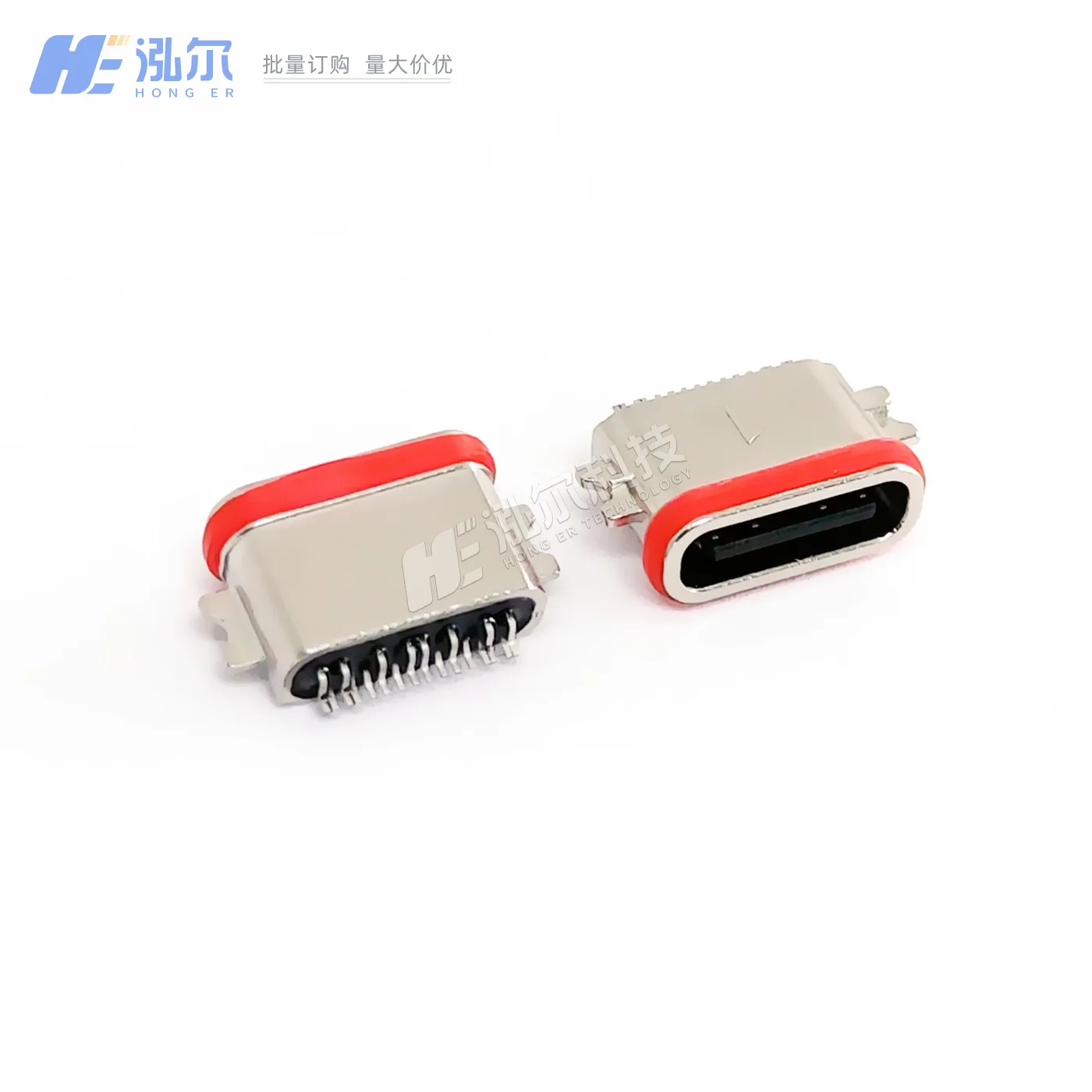For waterproof Type-C female16Pin sinking board 0.8/1 four feet sticker with waterproof ring SMT sinking board female head USB