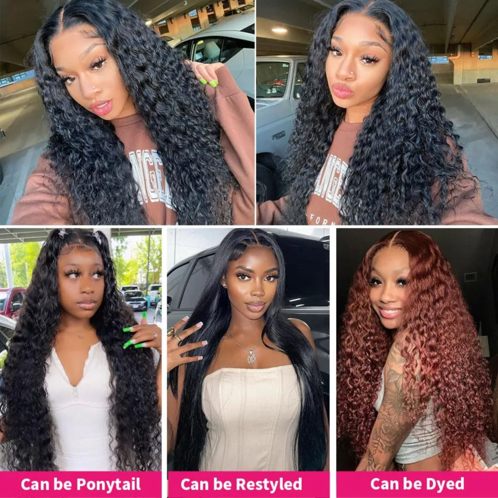 Bundles de cheveux humains Deep Wave pour femme, 100% vrais cheveux humains brésiliens, extensions noires naturelles, document # 1B, 30 amaran, 1 lot, 3 faisceaux