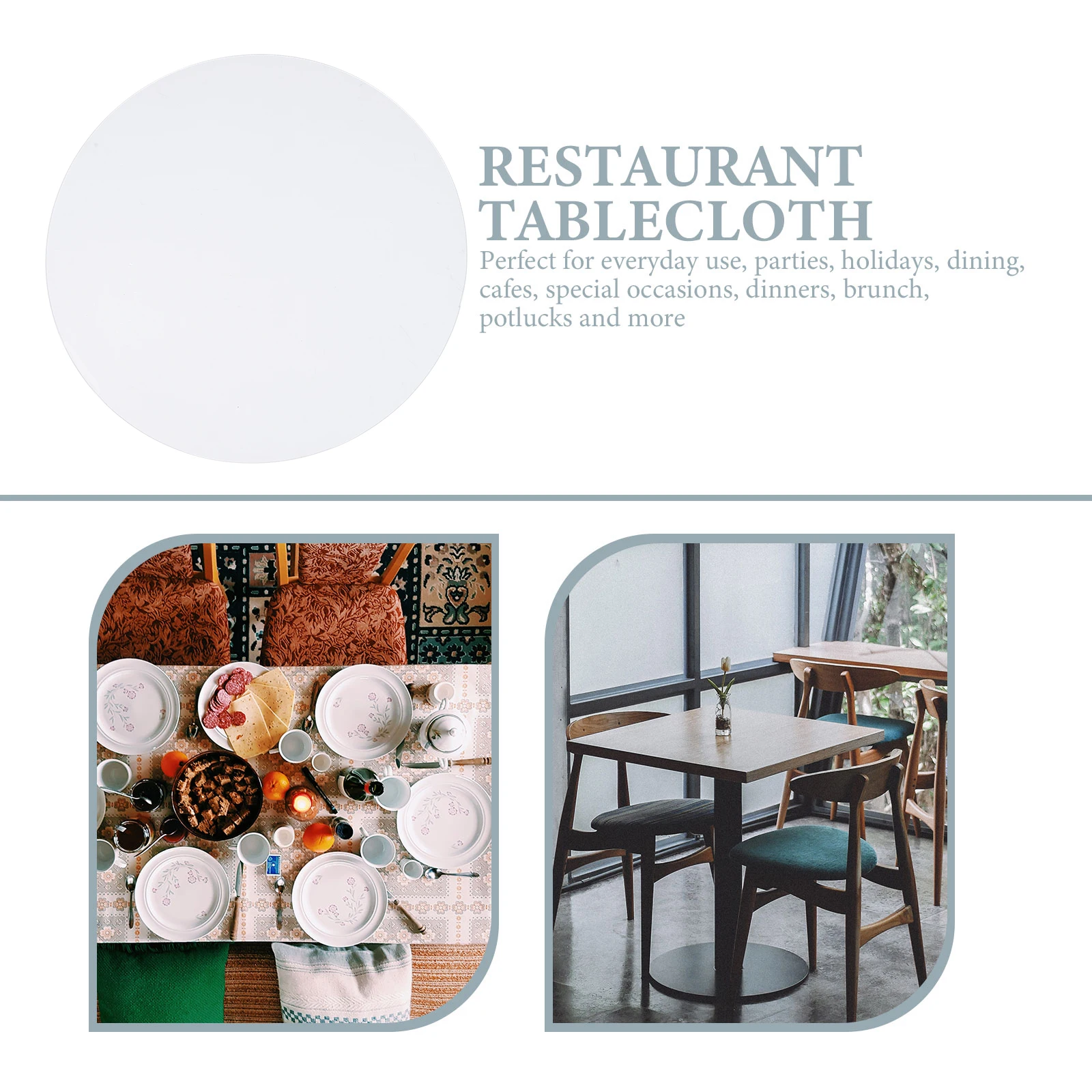 

Round Transparent Waterproof PVC Table Cover Protector Clear Tablecloth Round Table Protector Dirt Resistant for Indoor Outdoor