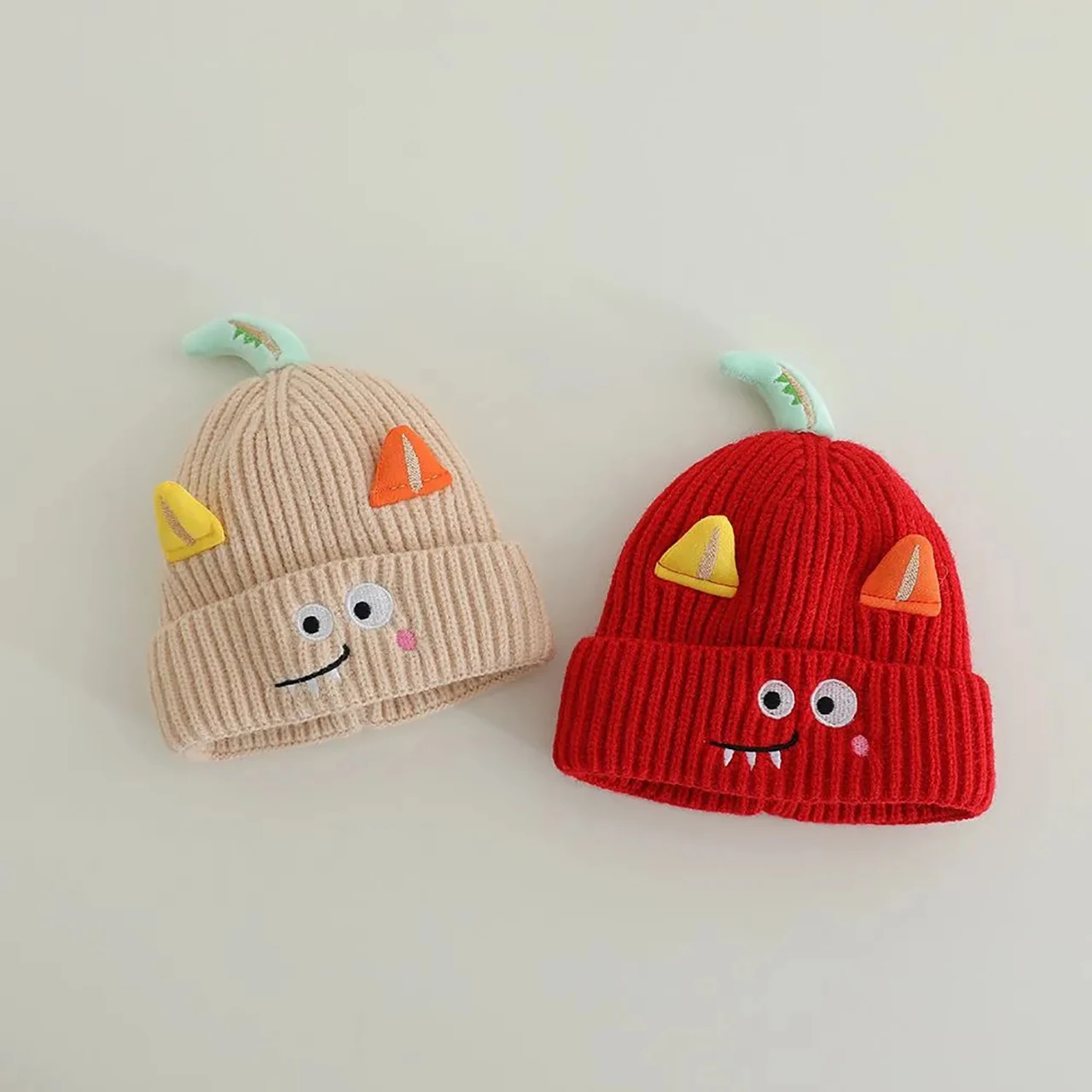 

Cute Cartoon Baby Knitted Hat Funny Kids Beanie 8-36Month Boys Girls Winter Warm Woolen Pullover Cap Children Crochet Bonnet