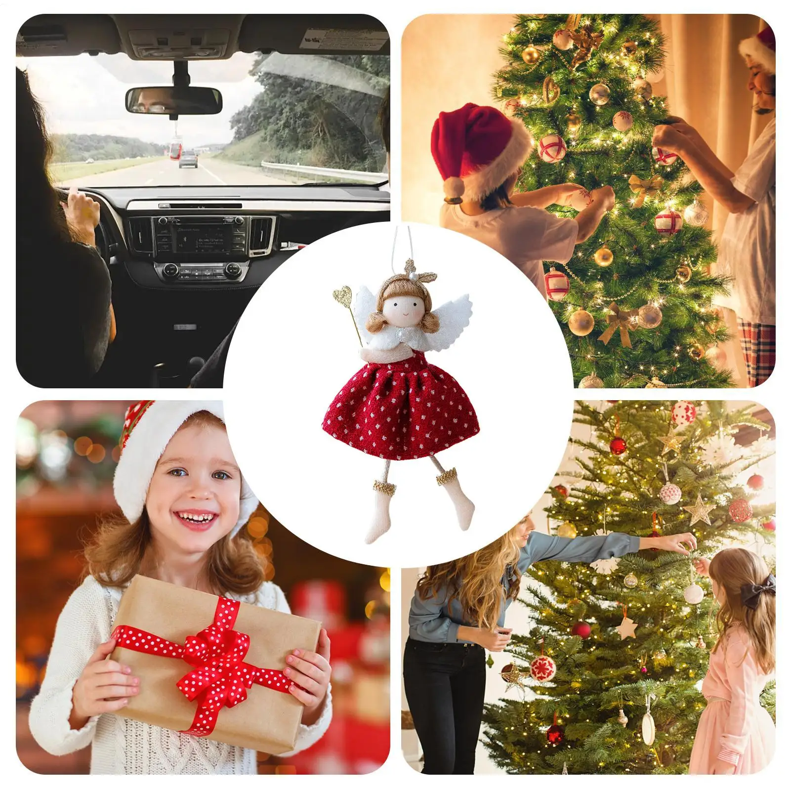 

Angel Girl For Christmas Tree Christmas Decoration Plush Angel Doll Ornament Winter Holiday Decor Display Keepsake For Bedroom