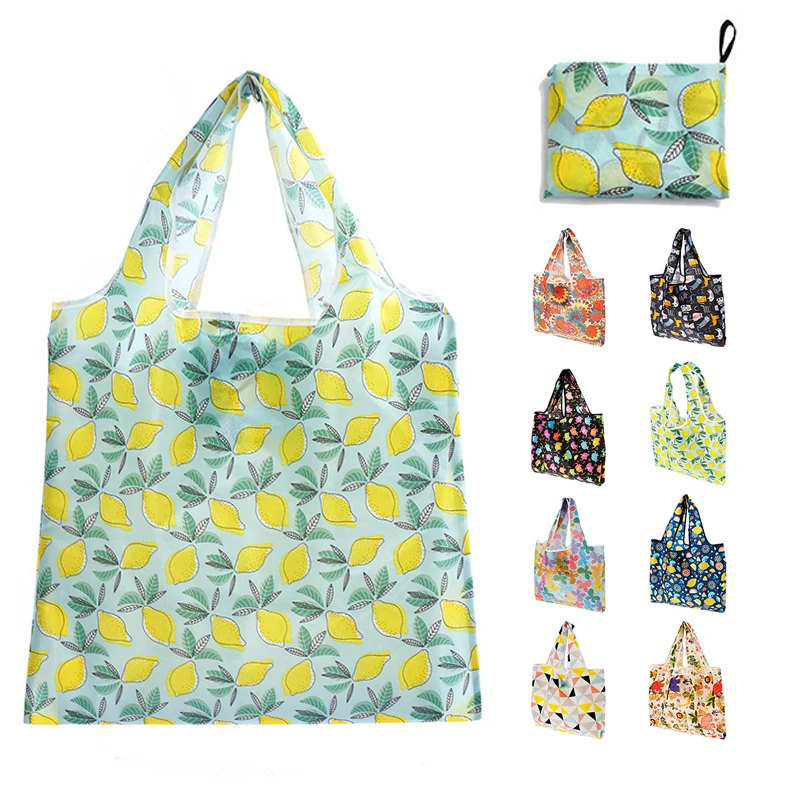 

8/12PCS Foldable Shopping Bags Reusable Floral Print Eco-friendly Shopping Bags Lightweight and Durable Grocery Tote Bags