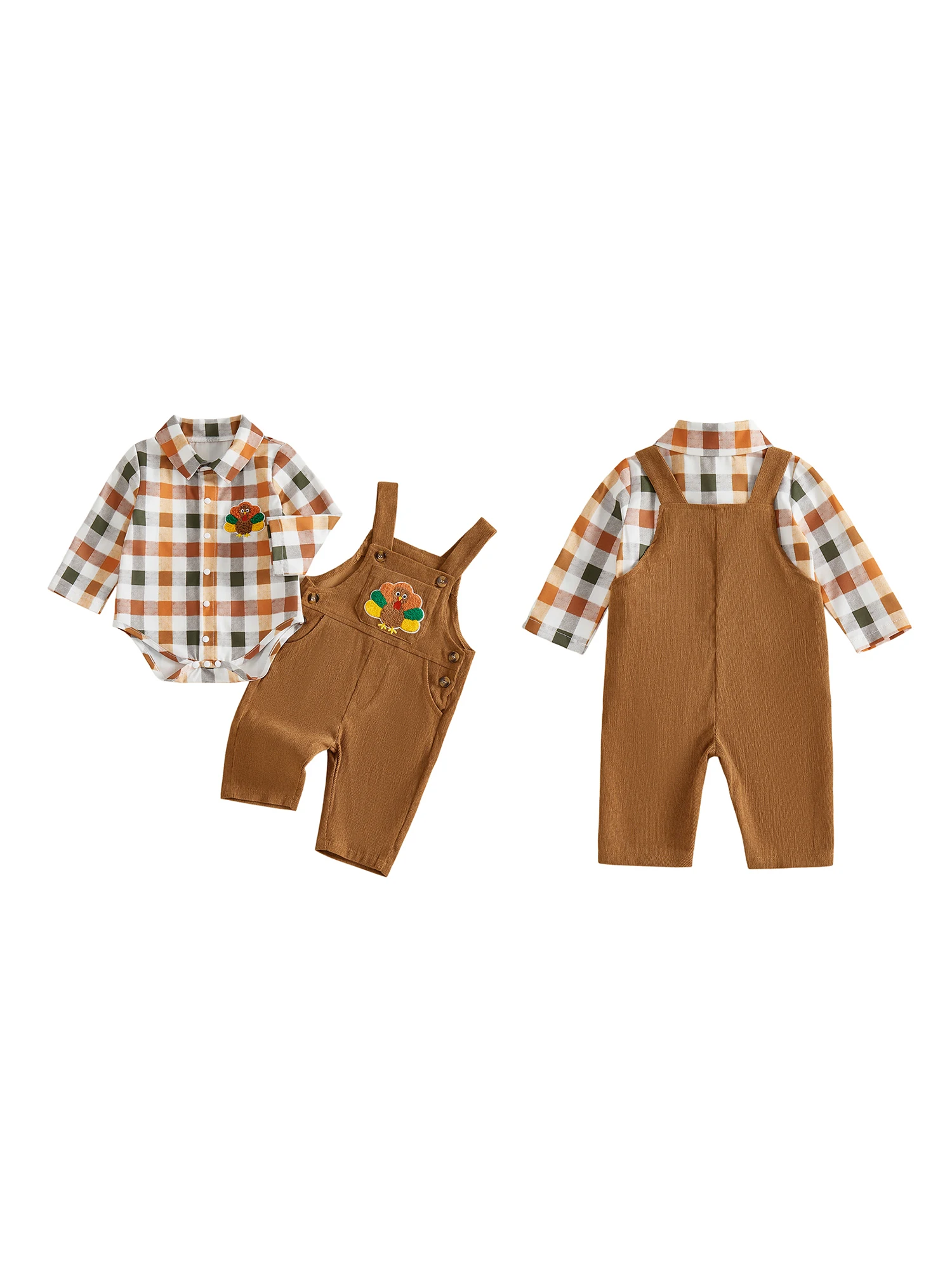 Thanksgiving Oufits Sleeve Sleeve Plaid Romper Thanksgiving Oufits Long Plaid Romper Oufits Long Oufits