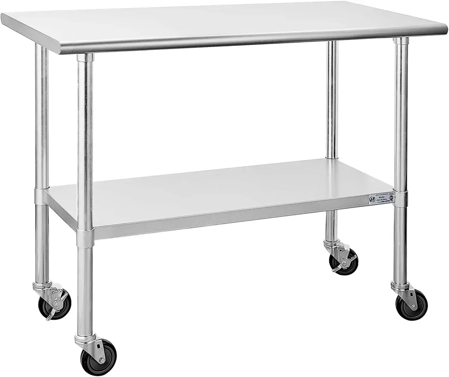 Stainless Steel Table for Prep & Work 24 x 48 Inches with Caster Wheels, Commercial Heavy Duty Table with