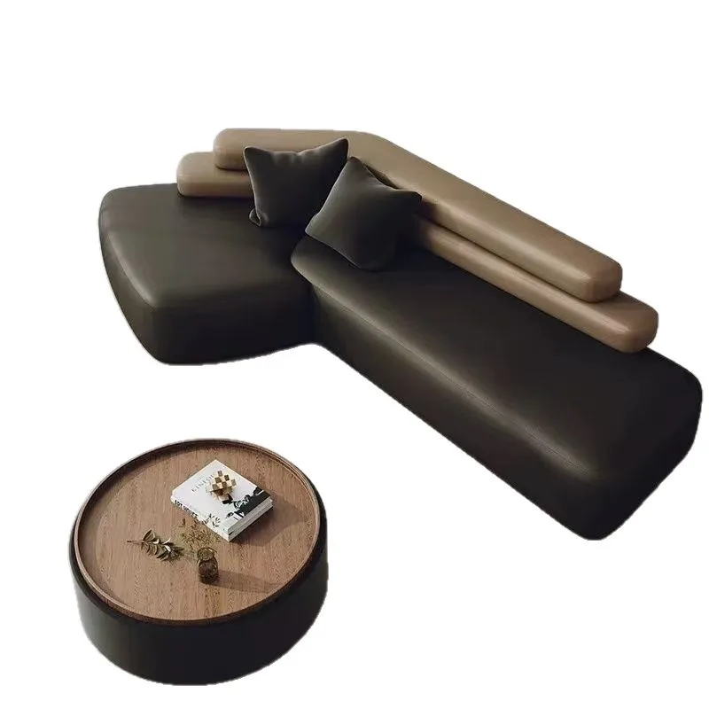 Curved light luxury high-end, family living room right-angle sofa, irregular Italian sofa