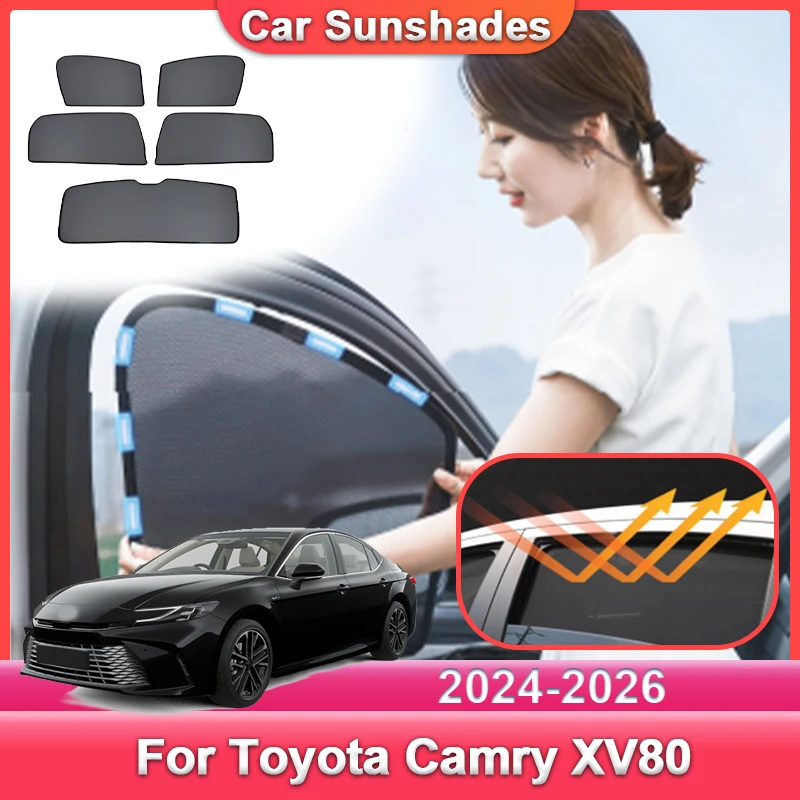 

Car Mesh Sun Shade For Toyota Camry XV80 Hybrid Accessories 2024 2025 2026 UV Blocking Sunshade Heat insulation Car Accessories