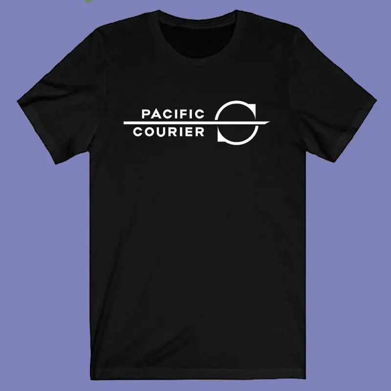 Pasific Courier Company Camiseta negra para hombre Talla S-3XL