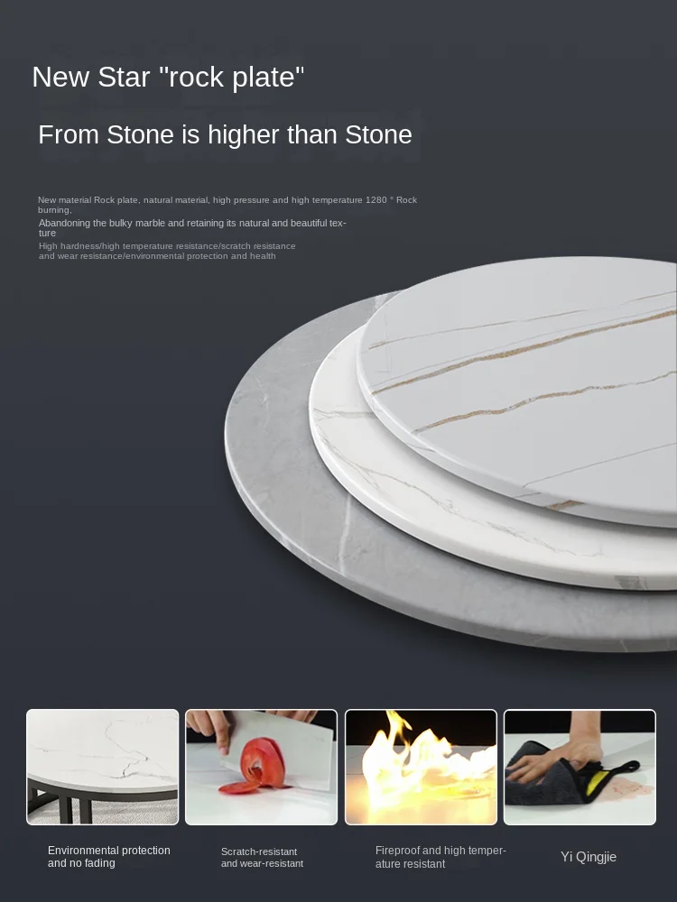 ZC Coffee Table Living Room Home Light Luxury Stone Plate round Combination Small Coffee Table