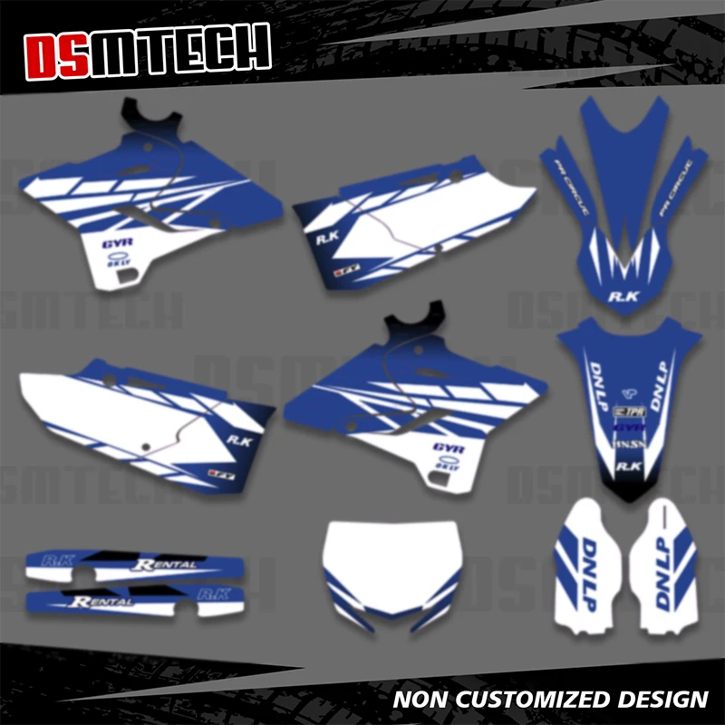 DSMTECH Graphics Decals Stickers Kit For YAMAHA 2015 - 2021 YZ125-250 2016-2021 YZ250X Number Name Background Custom