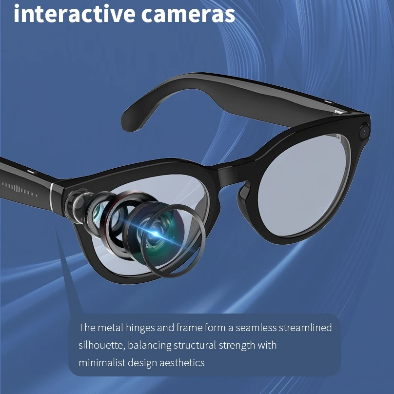 

AI Smart Glasses 1080P HD Intelligent with 800W Ultra Clear Camera , Bluetooth Call Video Music Player Fuction