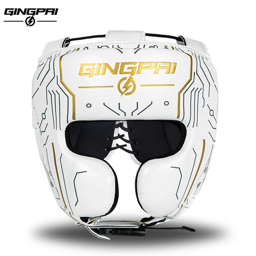 Imagen 2 del producto Casco de boxeo profesional para adultos, cubierta para cabeza de boxeo, equipo de cabeza de Karate, haz cerrado, casco Sanda completo, protección para los oídos