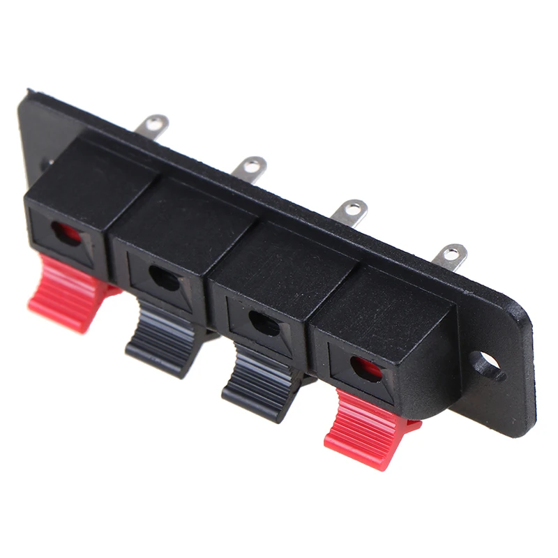 B*2/4Pcs/lot Black Plastic 4 Positions Connector Terminal Push In Jack Spring Load Audio Speaker Terminals Breadboard Clip