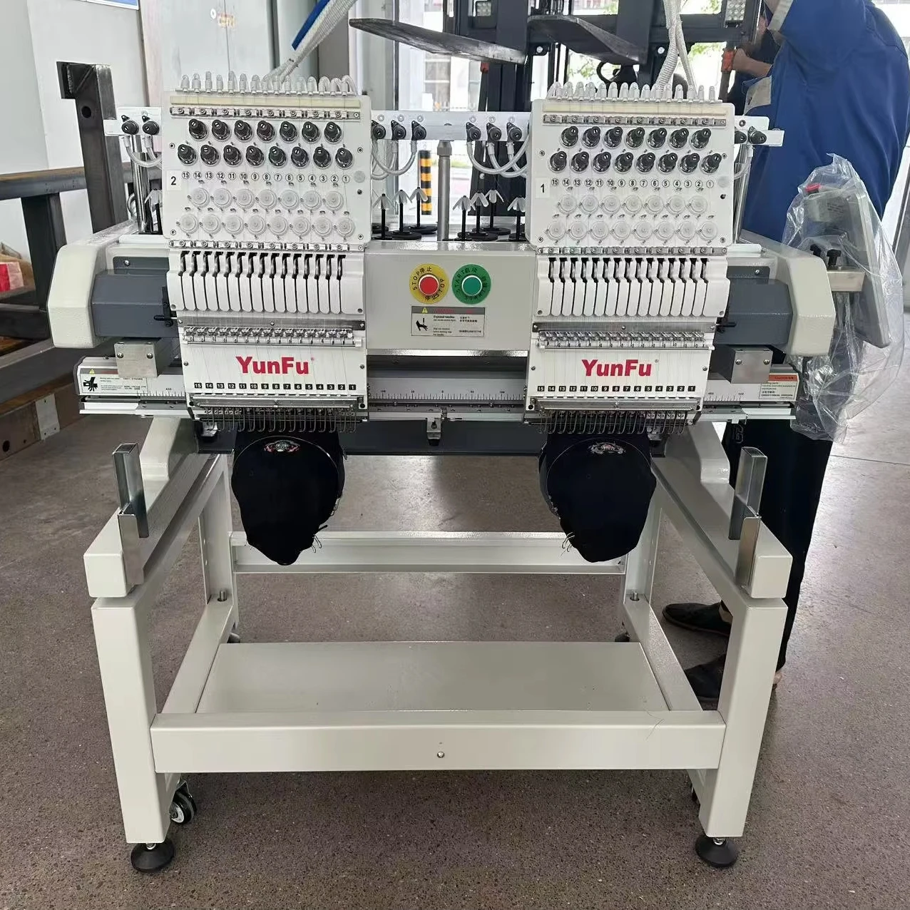 Used Two-Head Garment Computerized Embroidery Machine Second-Hand Double Head Flat Knitting Embroidery Machine Core Motor