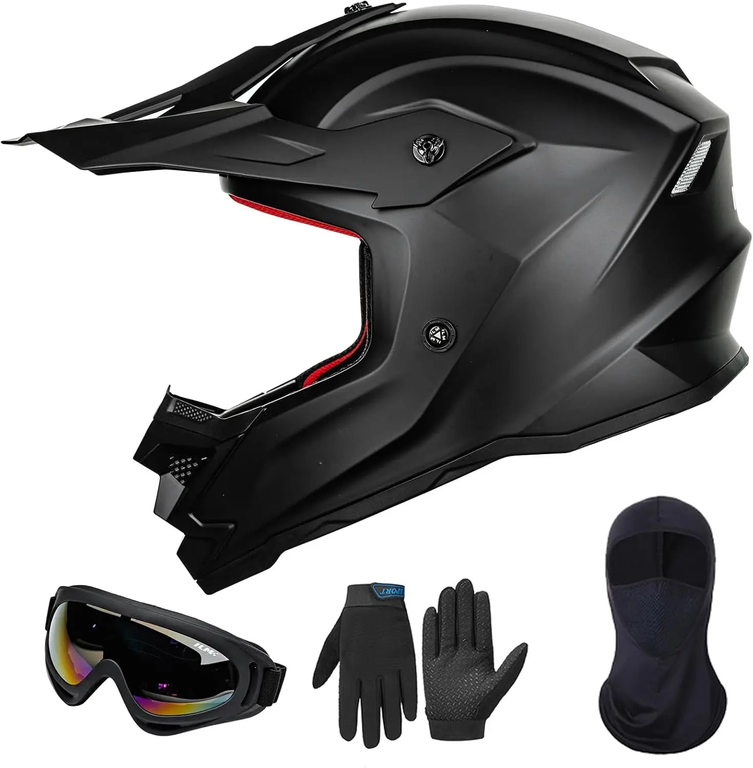 

Youth ATV Helmet Kids Dirt Bike Motocross BMX Off Road Motorcycle Go Kart DOT ECE Approved Lightweight M Matte Black