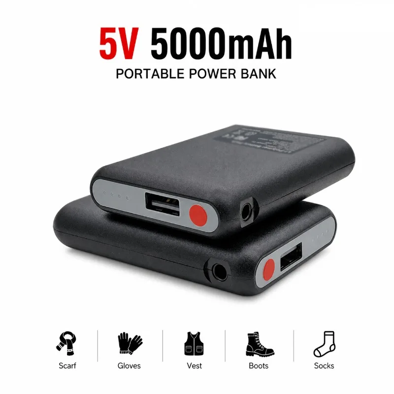 Winter Heated Socks Batteries 5V 5000mah Li-Polymer Battery Packs for Motorcycle Warm Gloves Clothes Hat Charger Power Bank