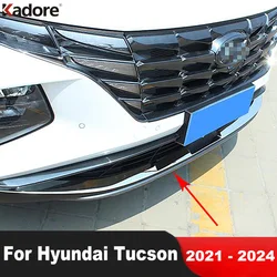 For Hyundai Tucson NX4 2021 2022 2023 2024 Stainless Car Front Lower Bottom Bumper Cover Trim Molding Strips Sticker Accessories