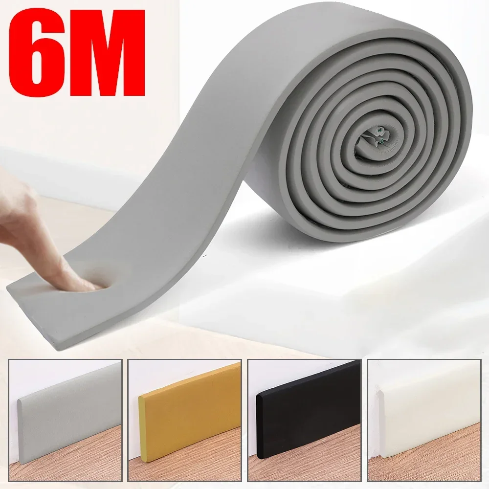 Línea de rodapié anticolisión engrosada, autoadhesivo 3D, pegatina de pared impermeable, decoración de borde de rodapiés