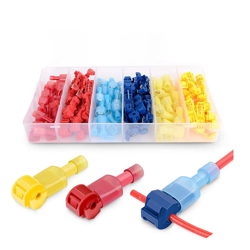 60pcs /120 PCS Bag Box Crimp Terminal T Type Terminal Block Cable Connectors Electric Wire Connector Electrical Terminal Block