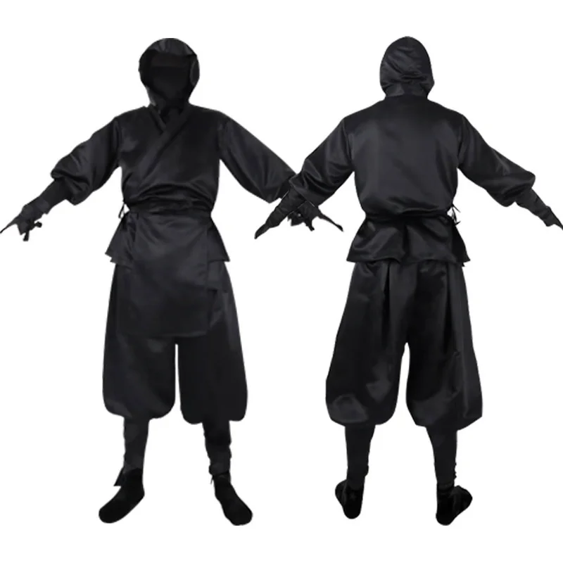 Halloween Costumes Japanese Men's Black White Ninja Cosplay Suit Performance Costume