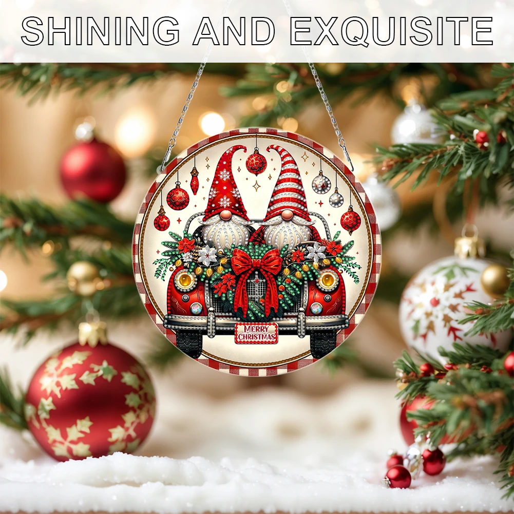 

Christmas Car 2D Flat DIY Diamond Art Pendant Hanging Gem Art Paintings Charm