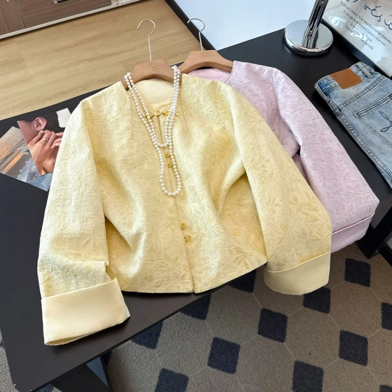 New Chinese Style Heavy Work Embroidery Autumn Sleeve Long Sleeve Flip Sleeve Hanfu Outerwear Lady Elegant National Style